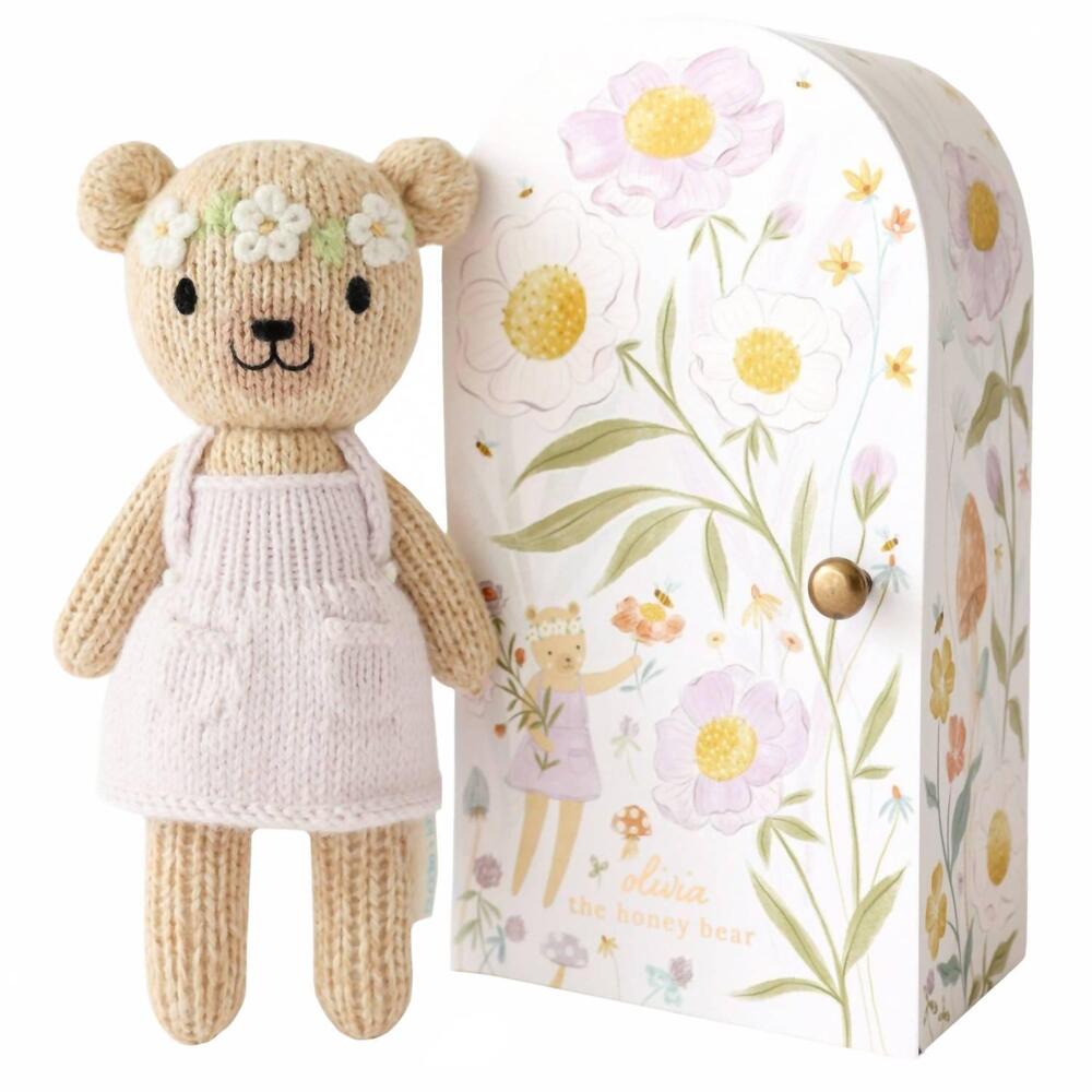 NEW CUDDLE + KIND tiny olivia the honey bear in brown/white